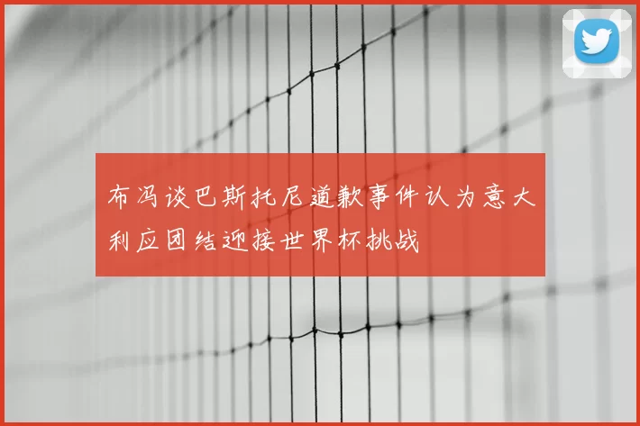 布冯谈巴斯托尼道歉事件认为意大利应团结迎接世界杯挑战